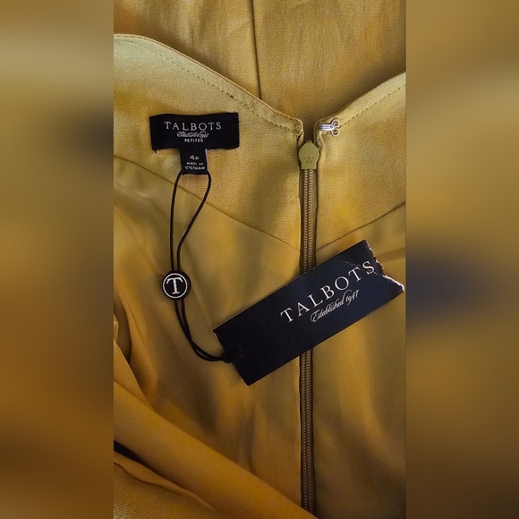 Talbots Petites Olive Green Sleeveless Sheath Dress/Size 4/NWT - Picture 5 of 5